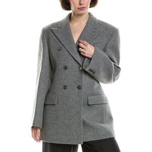 Michael Kors Collection Womens Wool Coat, Grey
